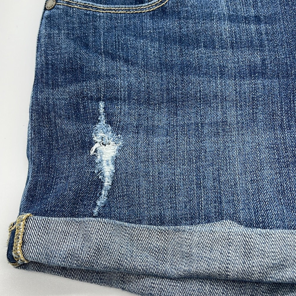 PAIGE Distressed Denim Shorts Raw Hem Folded Size 27 - Picture 8 of 12